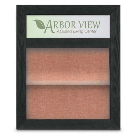 United Visual Products Outdoor Enclosed Combo Board, 42"x32", Bronze Frame/Blk Porc & Amethyst UVCB4232ODBZ-BLKPORC-AMETHY